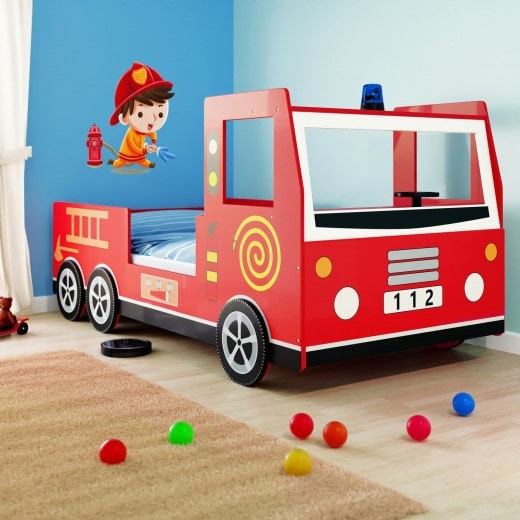 Lit pour enfants camion de pompiers. Super design Livraison offerte !