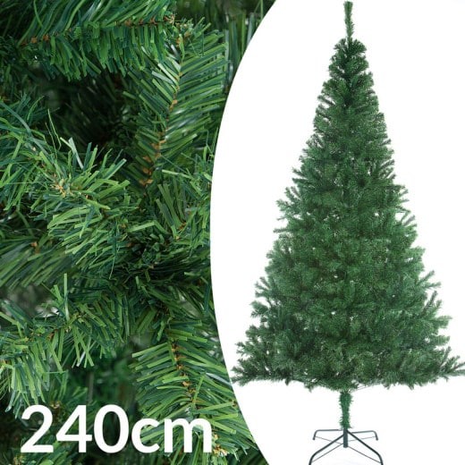 Sapin de Noël Vert artificiel 240 cm avec 1057 branches et pied support