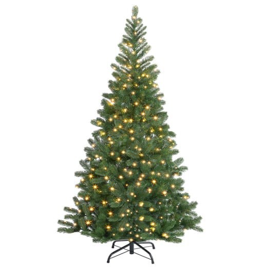 Sapin de Noël Vert décoré 140 cm avec 470 branches et pied support