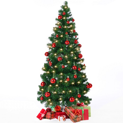 Sapin de Noël Vert décoré 180 cm avec 533 branches et pied support