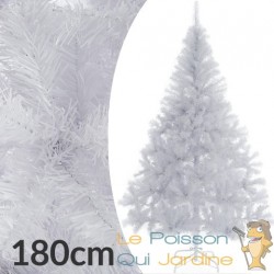 Sapin de Noël Blanc artificiel 180 cm avec 533 branches et pied support