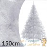 Sapin de Noël Blanc artificiel 150 cm avec 350 branches et pied support