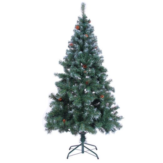 Sapin de Noël Vert pré décoré 180 cm avec 705 branches et pied support