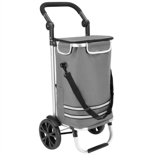 Caddie, Cabas ou Chariot de course Isotherme à Roulettes Gris