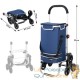 Caddie, Cabas ou Chariot de course Isotherme à 3 Roulettes Bleu
