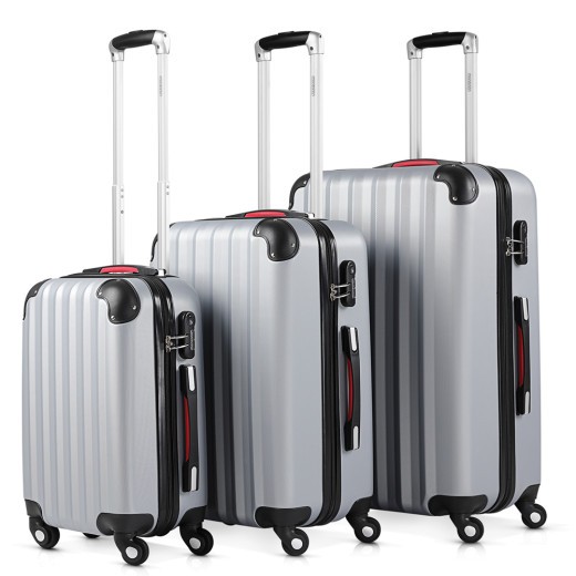 3 Valises Rigides Solides Grises 34 - 60 - 89 litres. Qualité et facilté pour le voyage