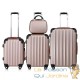 4 Valises Rigides Solides Rose 34 - 59 - 89 litres. + Beautycase pour le voyage