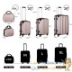 4 Valises Rigides Solides Rose 34 - 59 - 89 litres. + Beautycase pour le voyage