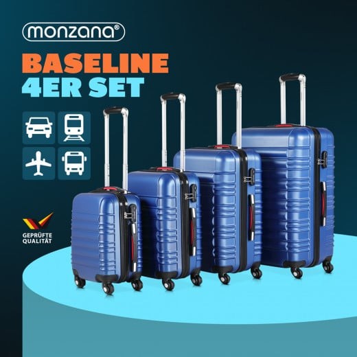 4 Valises Rigides Solides Bleues 34 - 55 - 84 - 120 litres. Pour le voyage court et long