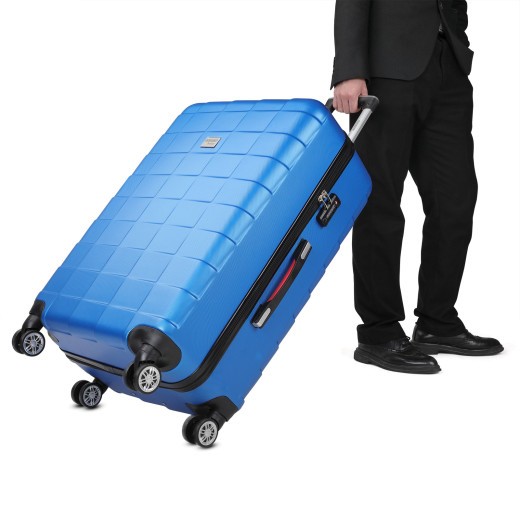Valise Rigide Solide Bleue 105 litres. Qualité et facilté pour le voyage