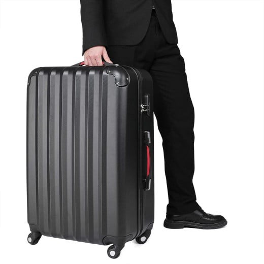 Valise Rigide Solide Noire 90 litres. Qualité et facilté pour le voyage