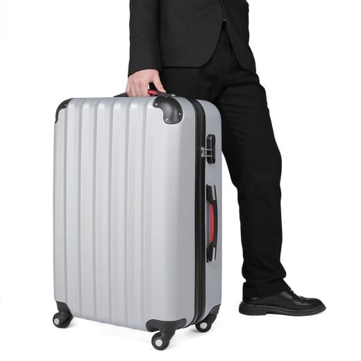 Valise Rigide Solide Grise 90 litres. Qualité et facilté pour le voyage