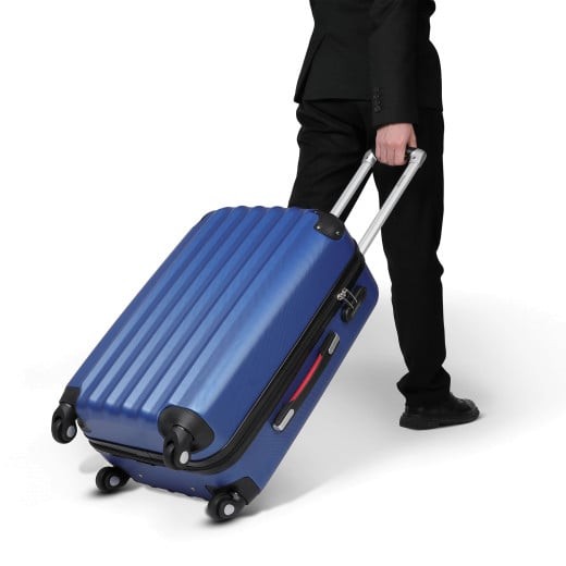 Valise Rigide Solide Bleue 62 litres. Qualité et facilté pour le voyage