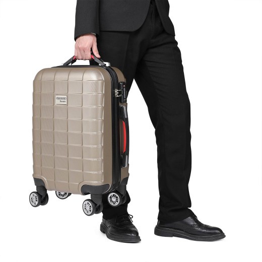 Valise Rigide Solide Champagne 40 litres. Qualité et facilté pour le voyage