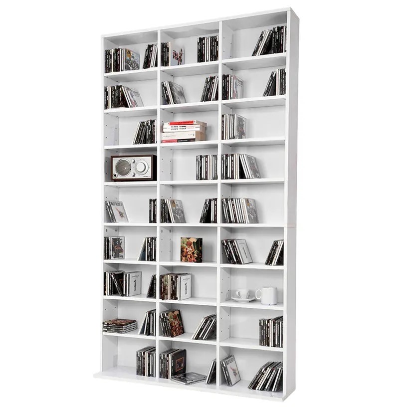 Étagère murale Bibliothèque 180 cm de hauteur. 27 compartiments Blanc