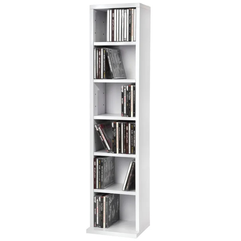 Étagère murale Bibliothèque 90 cm de hauteur. 6 compartiments Blanc