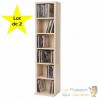 Lot de 2 Étagères murales Bibliothèques 90 cm de hauteur. 6 compartiments Marron hêtre