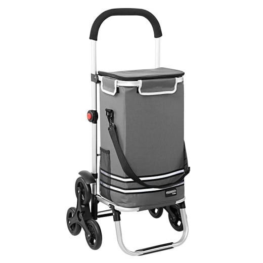 Caddie, Cabas ou Chariot de course Isotherme à 3 Roulettes Gris