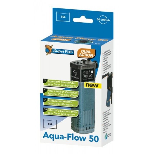 Filtre interne 100 l/h pour aquarium Superfish Aqua Flow 50