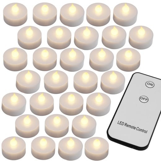 30 Bougies LED Blanc Chaud pour Table de Noël décoration maison : Télécommande incluse