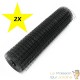 Lot de 2 : 25 m De Grillage À Poules Noir 25mm 50cm de haut Pour Clapier, Poulailler, Volière