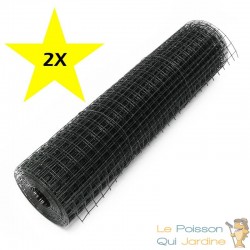 Lot de 2 : 5 m De Grillage À Poules Noir 12mm 100 cm de haut Pour Clapier, Poulailler, Volière