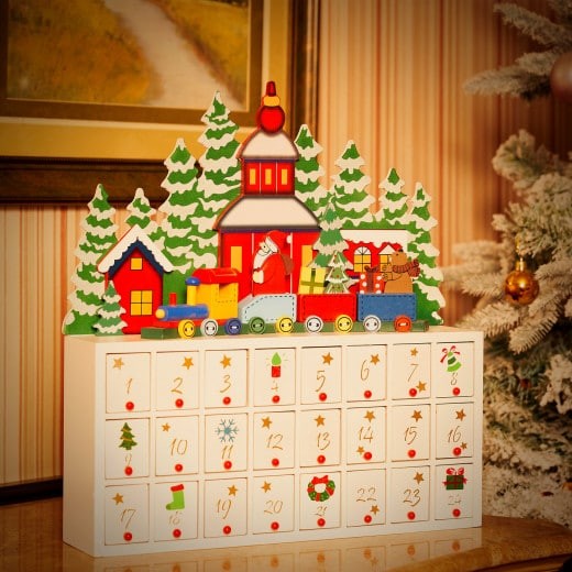 Calendrier de l'avent Train de Noël à remplir avec cadeaux ou friandises