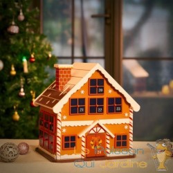 Calendrier de l'avent Maison Enneigée à remplir avec cadeaux ou friandises
