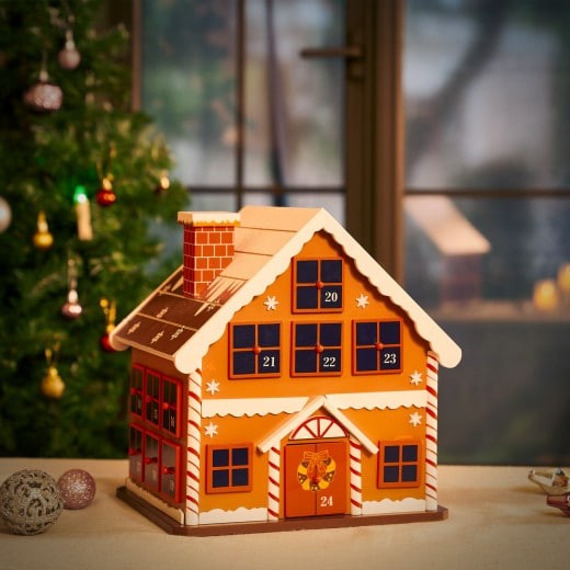 Calendrier de l'avent Maison Enneigée à remplir avec cadeaux ou friandises