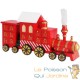 Calendrier de l'avent Train de Noël rouge à remplir avec cadeaux ou friandises