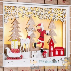 Calendrier de l'avent Père Noël avec LED à remplir avec cadeaux ou friandises