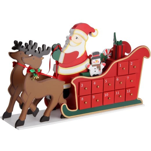 Calendrier de l'avent traîneau du Père Noël à remplir avec cadeaux ou friandises