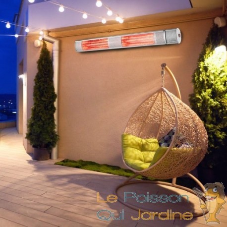 Chauffage d'extérieur Terrasse ou atelier 3000W Argenté - Le Poisson Qui  Jardine