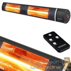 Chauffage d’extérieur 3000W noir, idéal pour profiter de votre terrasse même par temps frais.