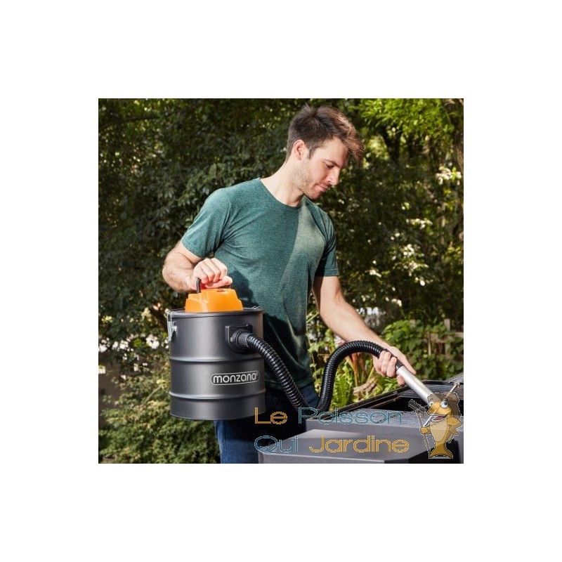 Aspirateur à Cendres 1200 W 20 L pour Poêles à Bois Qualité et efficacité.  Couleur argent - Le Poisson Qui Jardine