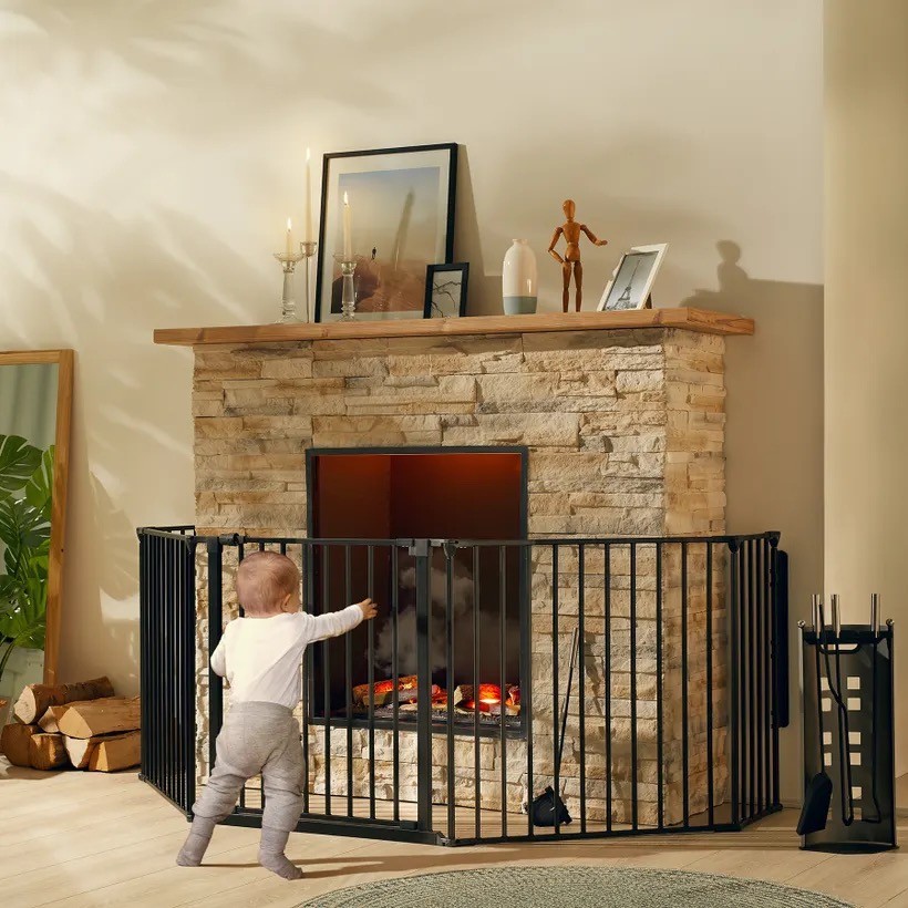 Barrière de Protection pour Poêles à Bois et Cheminées. Ouverture droite