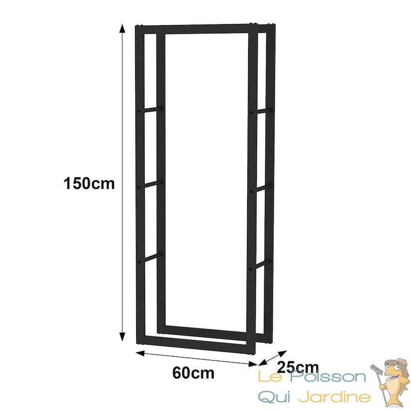 Range Bûches intérieur 150 X 60 . Idéal rangement bois de