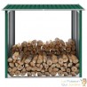 Abri Stockage Bûches Extérieur Vert 172x91x154 . Idéal rangement bois de chauffage