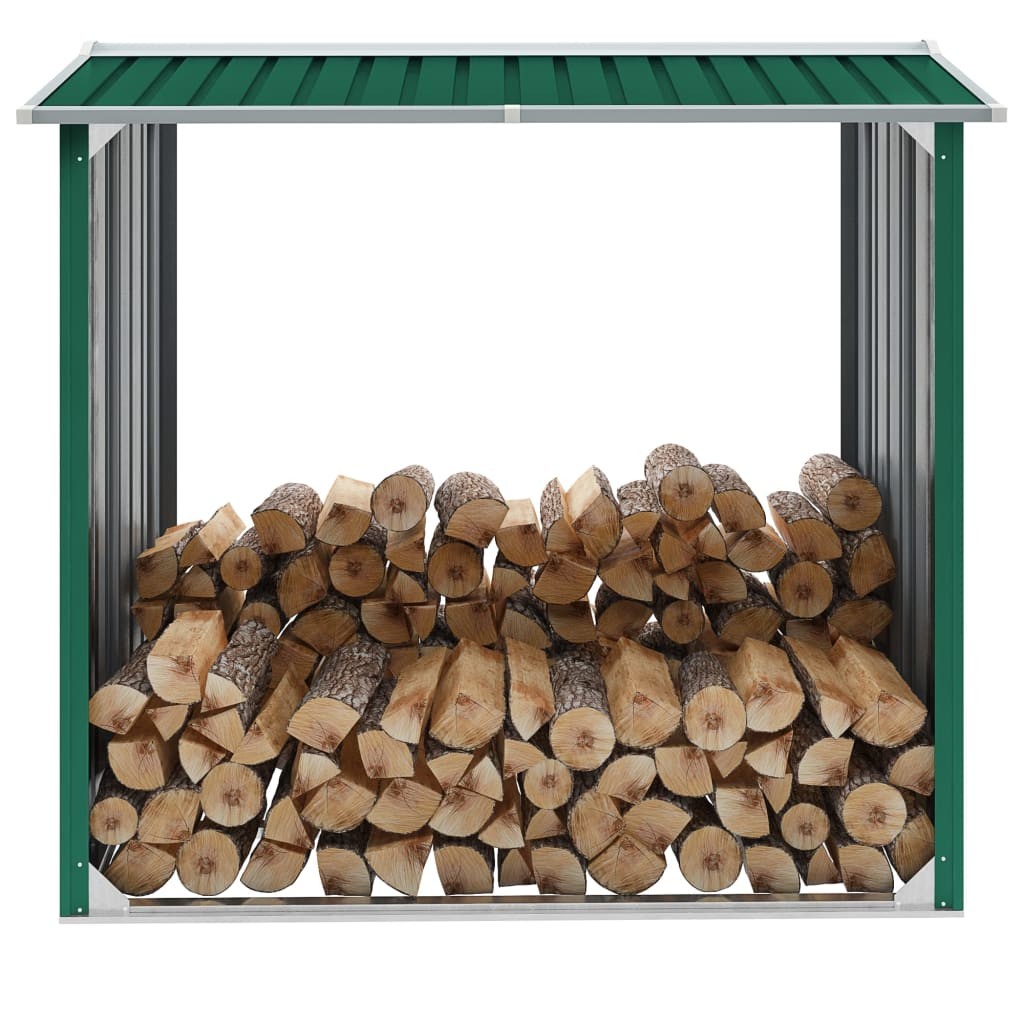 Abri Stockage Bûches Extérieur Vert 172x91x154 . Idéal rangement bois de chauffage