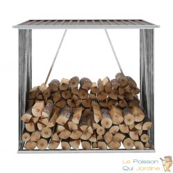 Abri Stockage Bûches Extérieur Marron 163x83x154 . Idéal rangement bois de chauffage