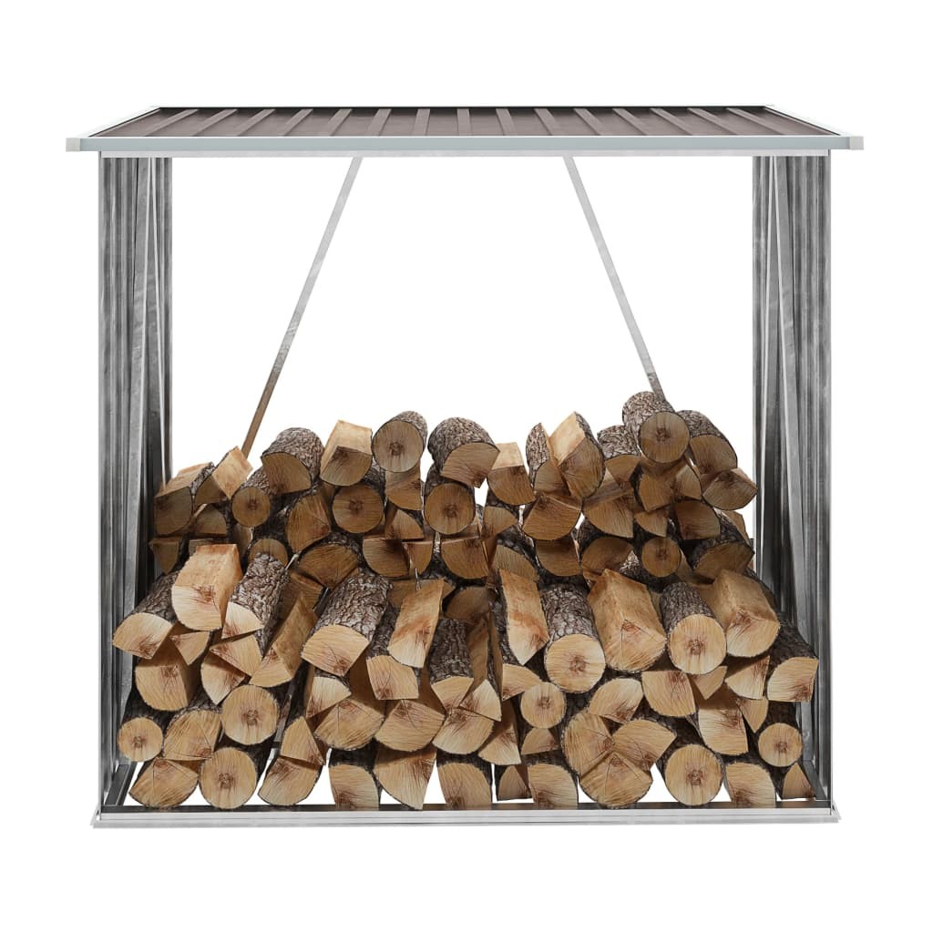 Abri Stockage Bûches Extérieur Marron 163x83x154 . Idéal rangement bois de chauffage