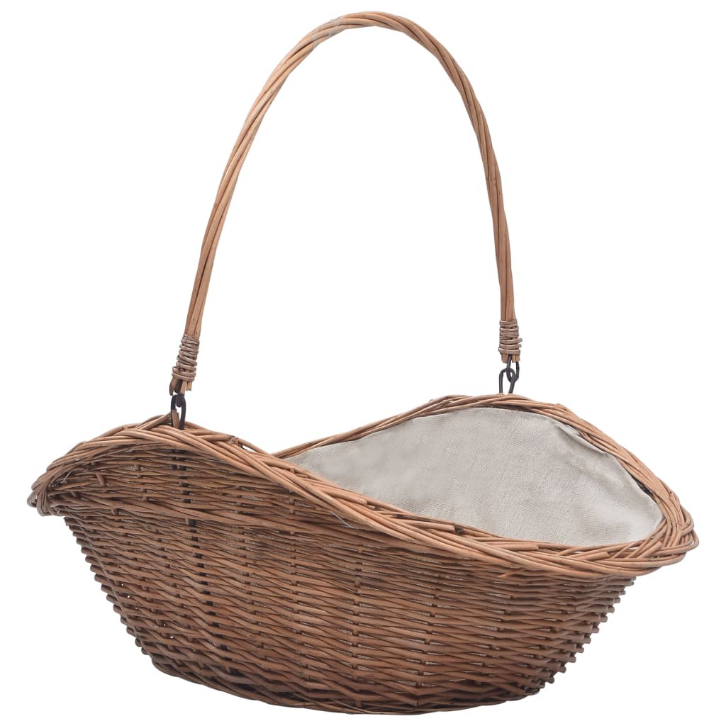 Panier Porte Bûches à anse 60 cm de long Idéal rangement bois de chauffage