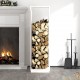 Porte Bûches intérieur Tour Blanc 110 cm de hauteur . Idéal rangement bois de chauffage