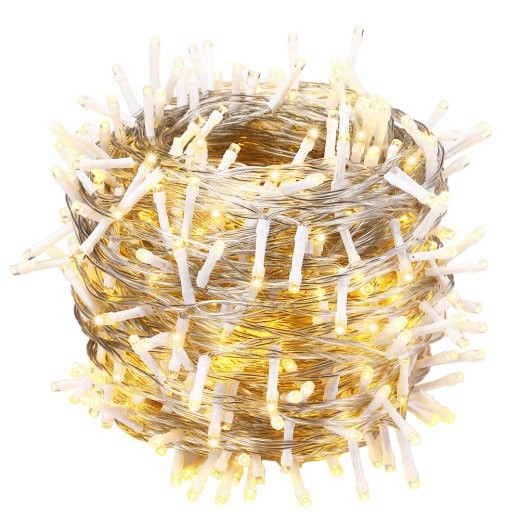 Guirlande de Noël Blanc Chaud 60m 600 LED Qualité et sublime Câble transparent
