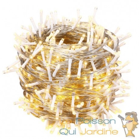 Guirlande de Noël Blanc chaud 40m 400 LED Qualité et sublime câble transparent