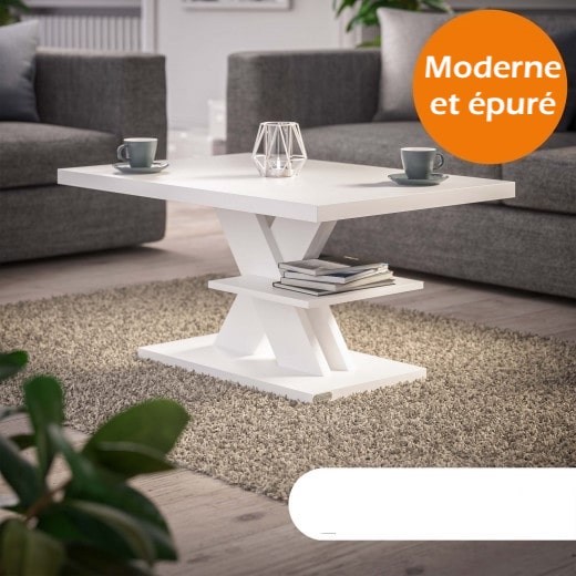 Table Basse Moderne coloris blanc : Élégance et Design Épuré