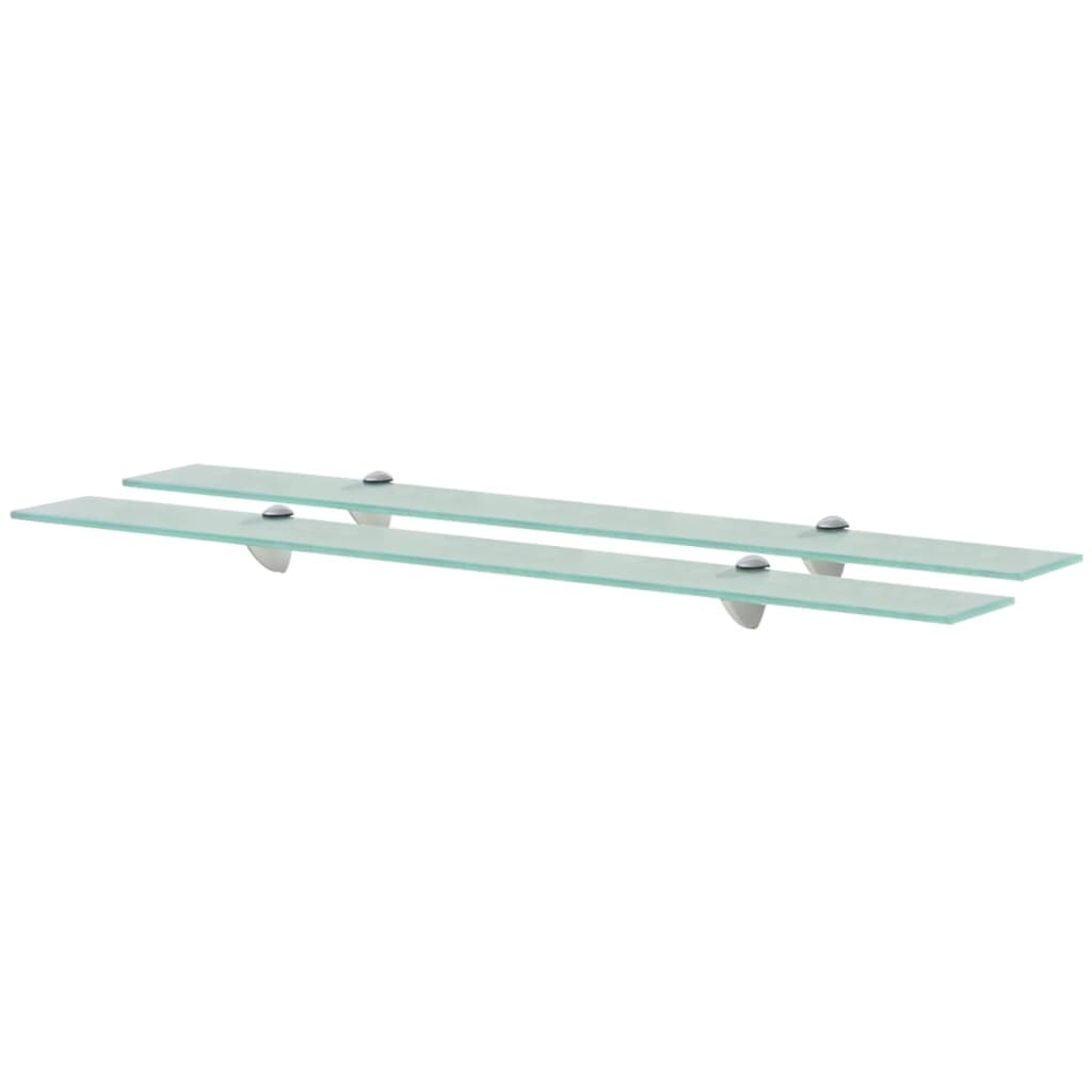 2 Étagères Tablettes en Verre 90 cm transparent à fixer pour une décoration moderne et épurée