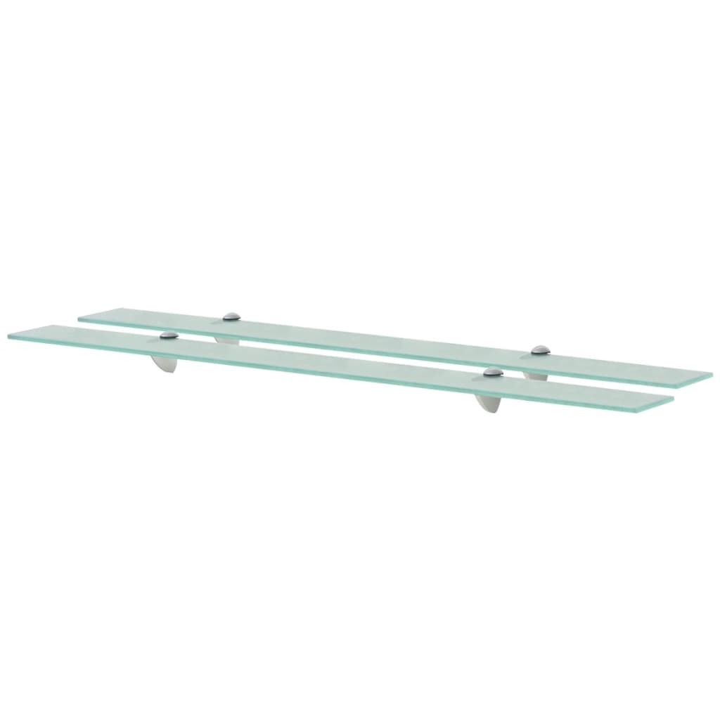 2 Étagères Tablettes en Verre 100 cm transparent à fixer pour une décoration moderne et épurée