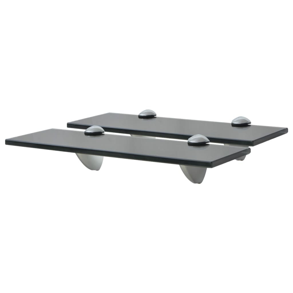 2 Étagères Tablettes en Verre 30 cm Noire à fixer pour une décoration moderne et épurée