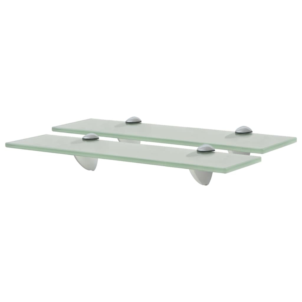 2 Étagères Tablettes en Verre 40 cm Blanche à fixer pour une décoration moderne et épurée
